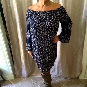 True Craft off the shoulder floral mini dress